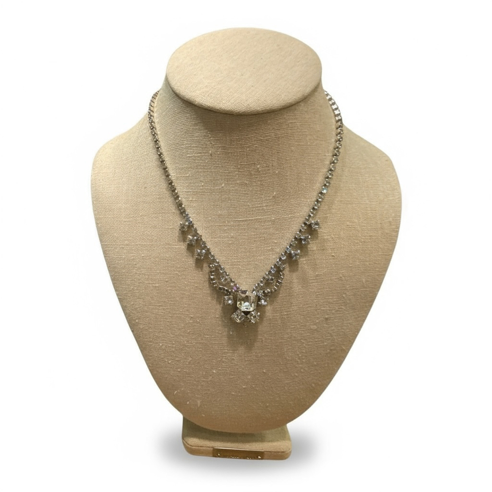 Coro Rhinestone Necklace Silver Tone - Picture 8 of 8